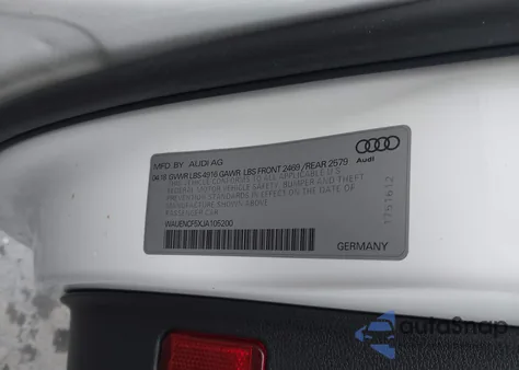 2018 Audi A5 2.0T Premium z USA, uszkodzony, nr VIN WAUENCF5XJA105200